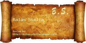 Balás Stella névjegykártya