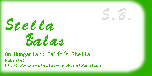 stella balas business card